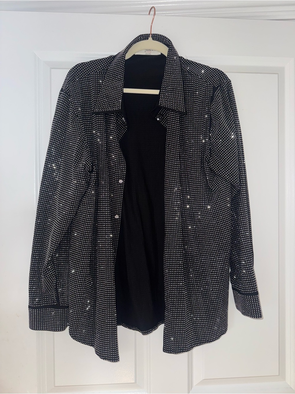 KPOP The Musical Black Rhinestone-Embellished Men’s Shirt worn by Timothy H. Lee